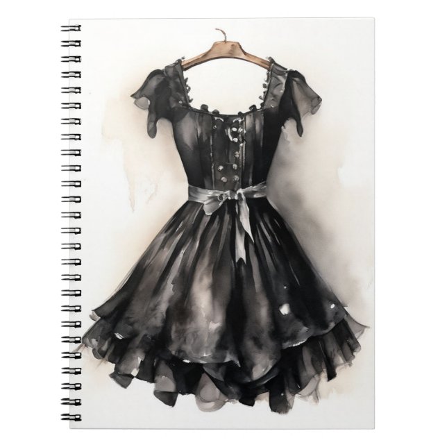 Timeless Victorian LBD Little Black Dress Art Notebook (Front)
