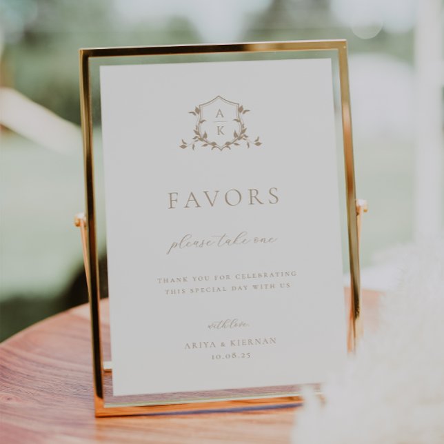 Timeless Vines Beige Crest Favour Sign (Creator Uploaded)