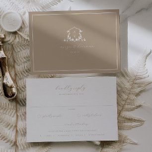 Timeless Vines Beige Crest Meal Choice RSVP Card