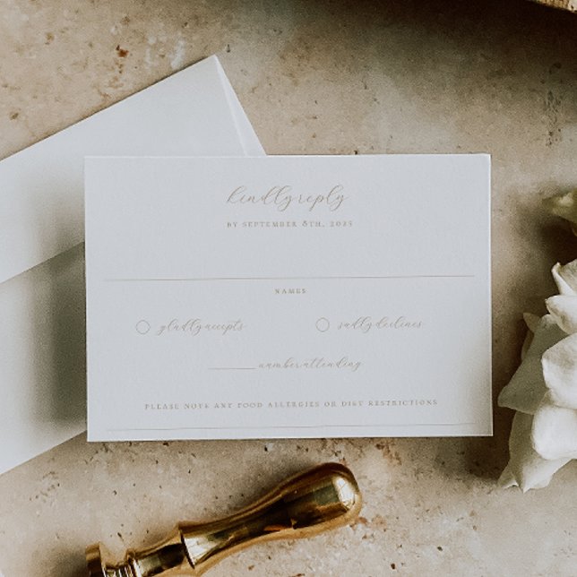 Timeless Vines Beige Monogram Wedding Crest RSVP Card (Creator Uploaded)