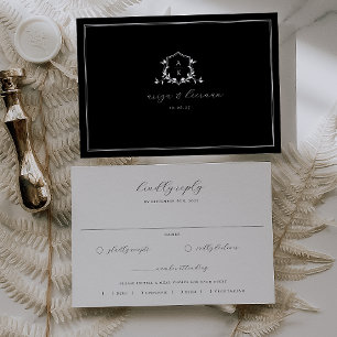 Timeless Vines Black Crest Meal Choice RSVP Card