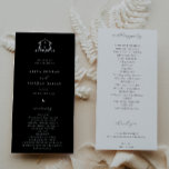 Timeless Vines Monogram Crest Black Program Programme<br><div class="desc">Elegant greenery adorned crest,  wedding program hand fans. Modern and timeless monogram wedding crest with trendy minimalist typography template.</div>