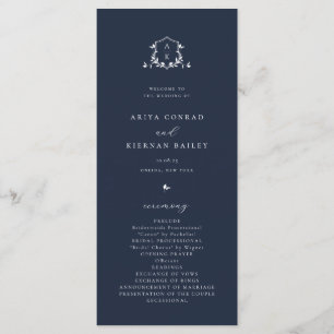 Timeless Vines Monogram Crest Navy Blue Programme