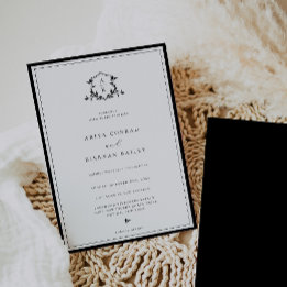 Timeless Vines Monogram Wedding Crest Invitation