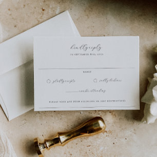 Timeless Vines Monogram Wedding Crest RSVP Card