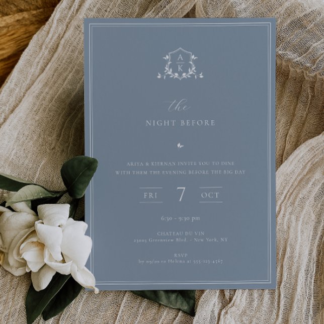 Timeless Vines The Night Before Dusty Blue Invitation (Creator Uploaded)