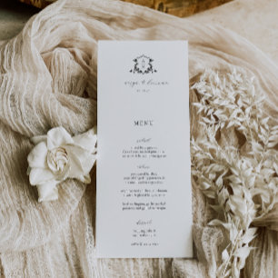 Timeless Vines Wedding Crest Menu and Thank You