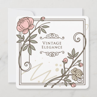 ✨ Timeless Vintage Elegance– Antique Floral Frame Holiday Card