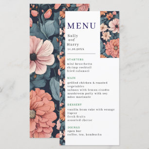 Timeless: Vintage Faded Rose Wedding Print Menu