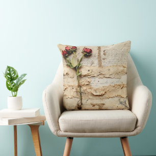 Timeless Vintage Floral Love Letter Cushion