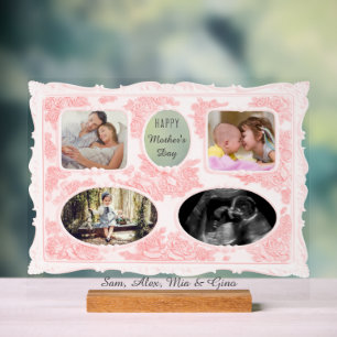 Timeless Vintage Regency 4 Photo Pink Mothers Day Acrylic Sign