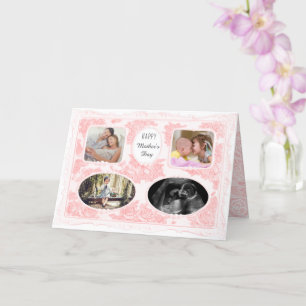 Timeless Vintage Regency 4 Photo Pink Mother's Day Card
