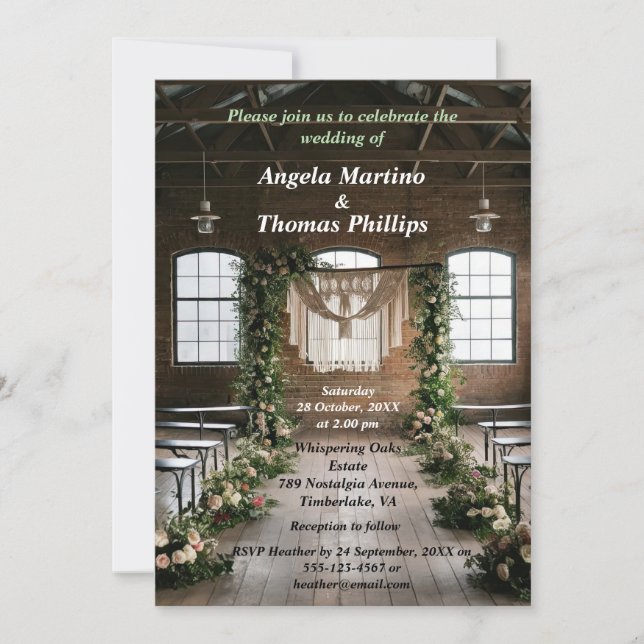 Timeless Vintage Wedding Invitation (Front)