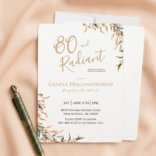 Timeless Watercolor 80th Birthday Party Tribute Invitation