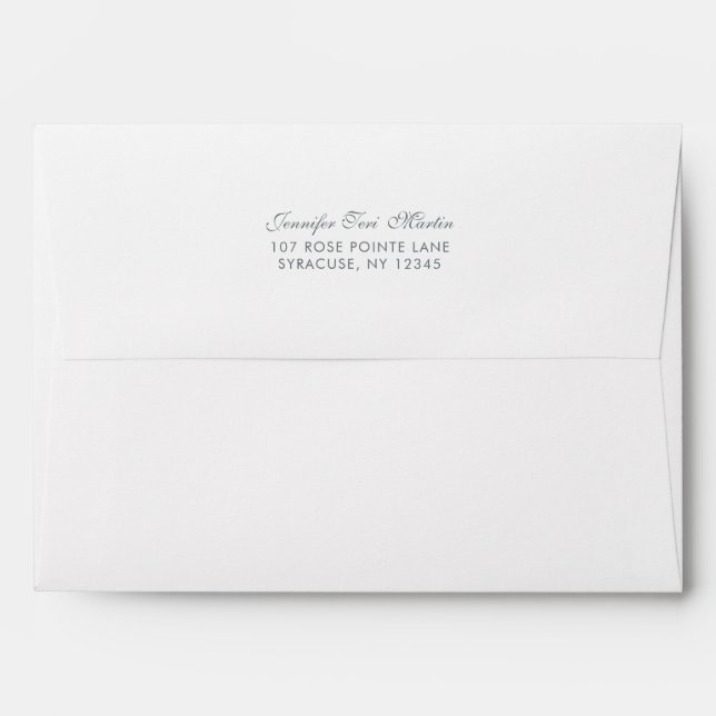 Timeless Wedding Blue Grey and White Envelope (Back (Top Flap))