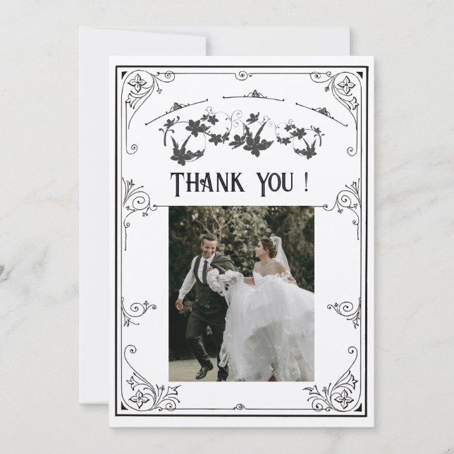 Timeless Wedding Celebration Flat Thank You Card.. Card (Front)