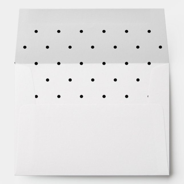 Timeless Wedding Dots Black and White Envelopes (Back (Bottom))