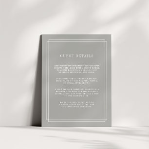 Timeless Wedding Guest Details Card Greige