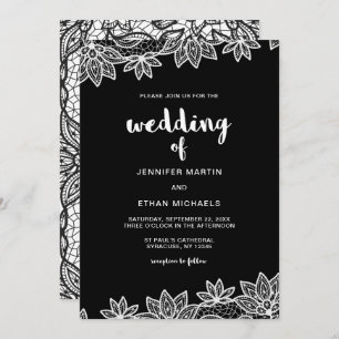 Timeless Wedding Lace Look Invitation
