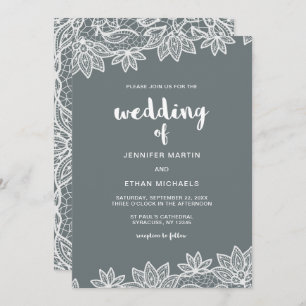 Timeless Wedding Lace Look Invitation