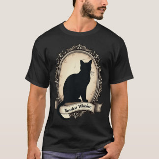 Timeless Whiskers Elegant Black Cat T-Shirt