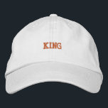 Timeless White Hat Royal King Embroidery Men's Cap<br><div class="desc">A timeless white hat with royal "King" embroidery,  offering both comfort and style.</div>