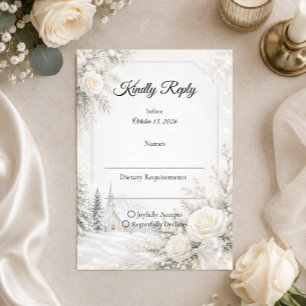 Timeless Winter Wedding RSVP Card