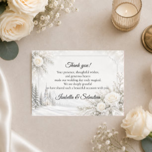 Timeless Winter Wedding Thank You Card