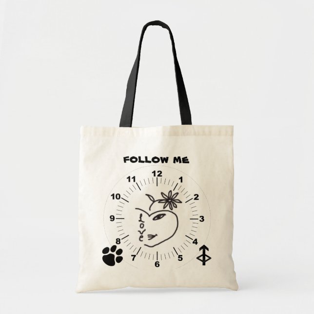 Timeless Woman. Follow Me Drawing Black White  Tote Bag (Front)
