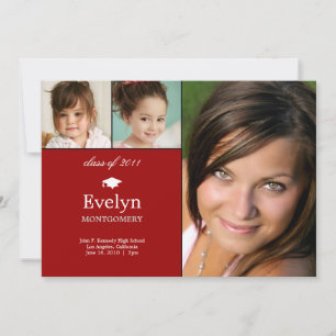 Timeline 3 Photo Graduation Announcement