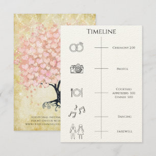 Timeline Order of Events Heart Leaf Tree Enclosure Invitation