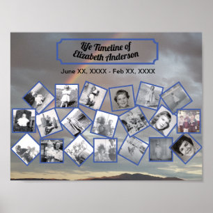Timeline Photo Collage with Rainbow Poster
