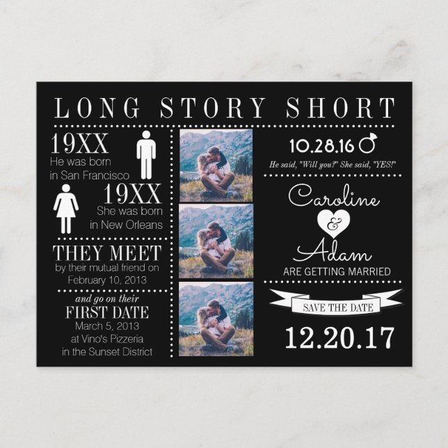 Timeline Save the Date Post Card (Front)