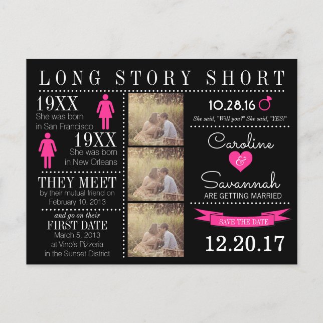 Timeline Save the Date Post Card (Front)