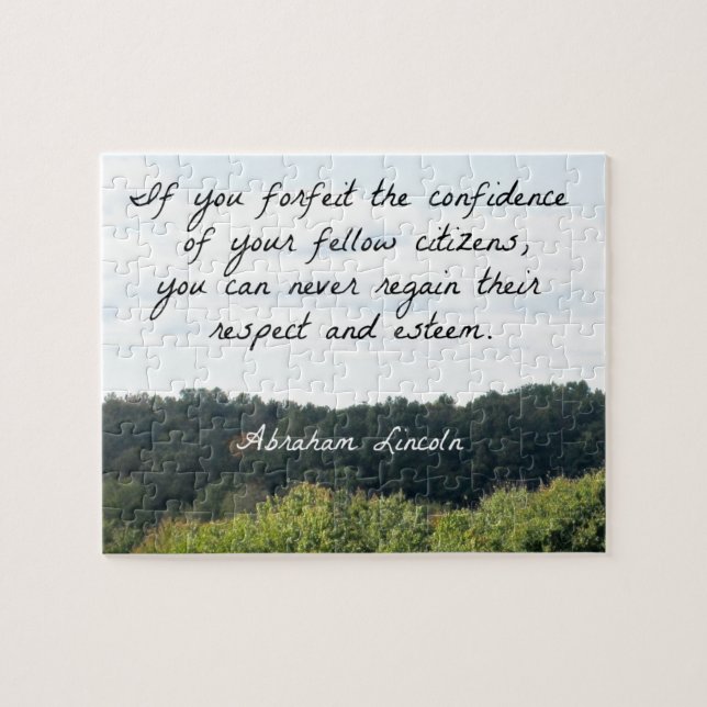 Timely Quote by Abraham Lincoln Jigsaw Puzzle (Horizontal)