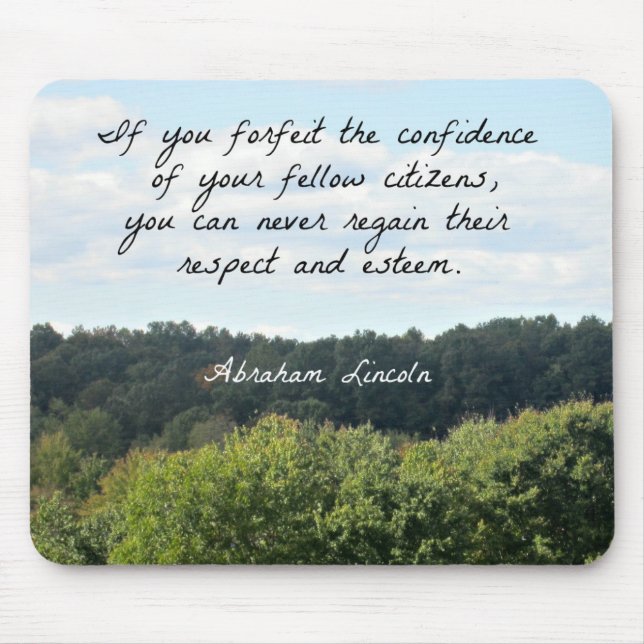 Timely Quote by Abraham Lincoln Mouse Mat (Front)