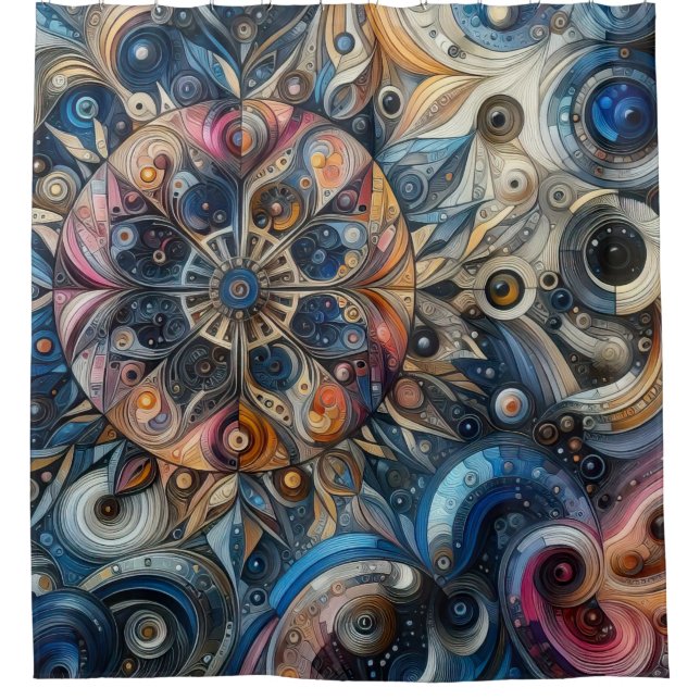 Timepiece Shower Curtain (Front)