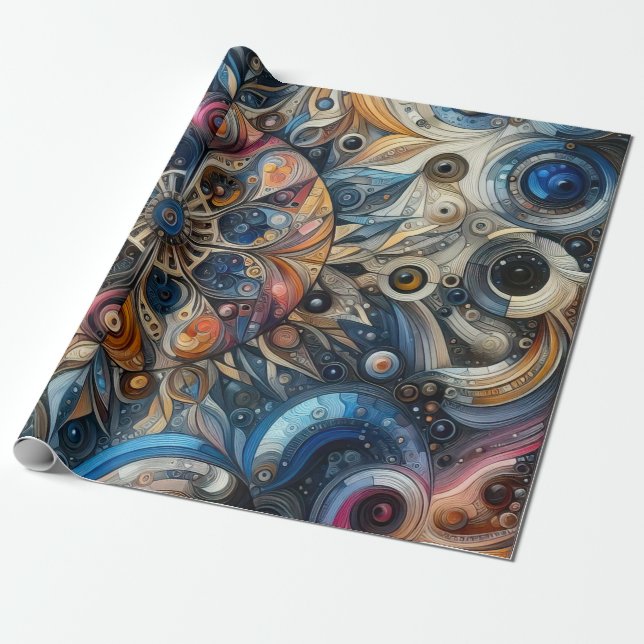 Timepiece Wrapping Paper (Unrolled)