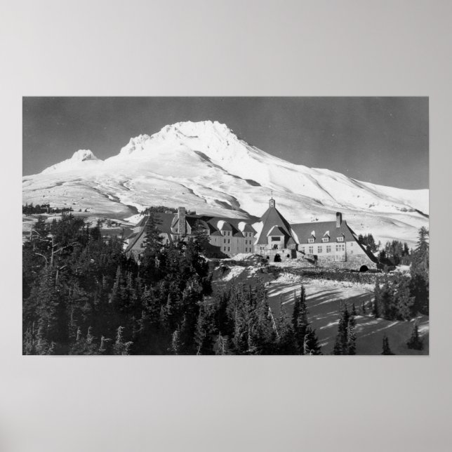 Timerline Lodge and Mt. Hood Photograph Poster (Front)