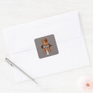 Times Are Ruff brown Puppy Dog Rhodesian Ridgeback Square Sticker