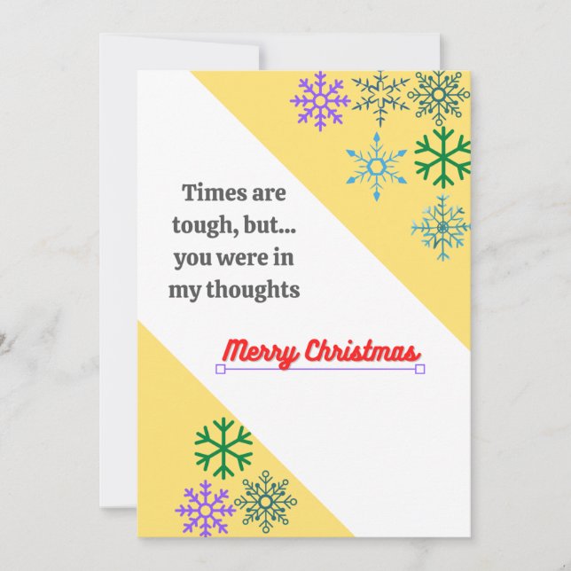 Times are tough 2020 Xmas Holiday Card (Front)