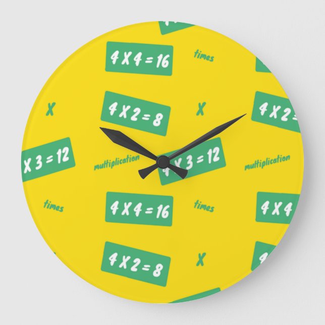 Times four yellow learning large clock (Front)