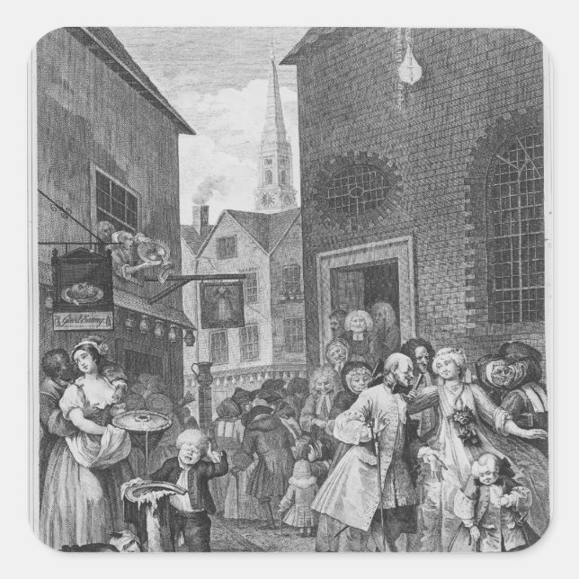 Times of the Day, Noon, 1738 Square Sticker (Front)