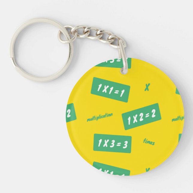 Times one yellow learning key ring (Front)