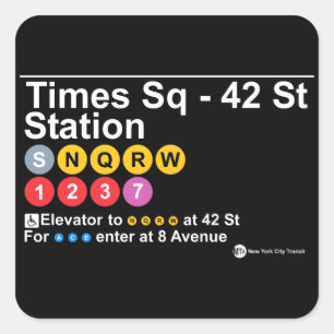Times Square - 42 Street Station Square Sticker