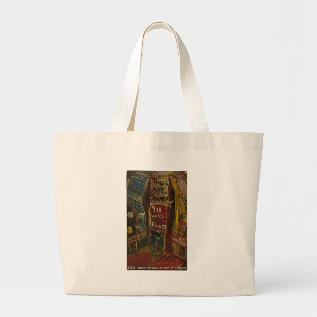 times square 9-11 large tote bag (Front)