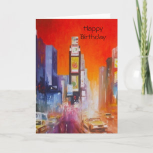 Times Square America Happy Birthday Card