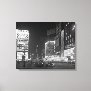 Times Square at Night, 1953 Canvas Print