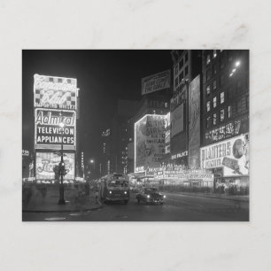 Times Square at Night, 1953 Postcard