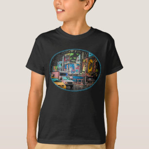 Times Square Billboards Kids Dark T-Shirt